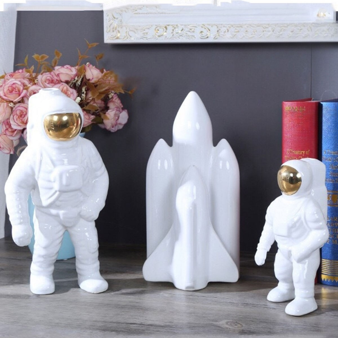 Ceramic Vase Modern Astronaut Space Sculpture