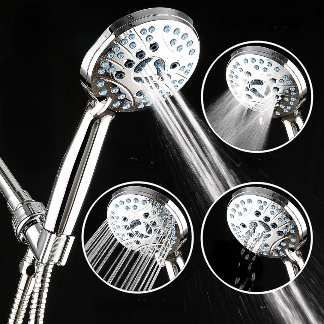 Shower Head Adjustable High Pressure Chrome Set