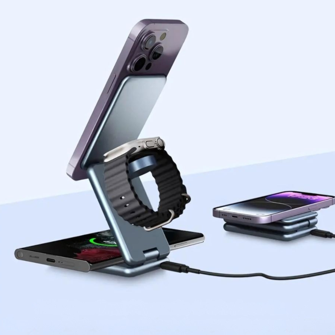 Wireless Phone Charger with Foldable Stand