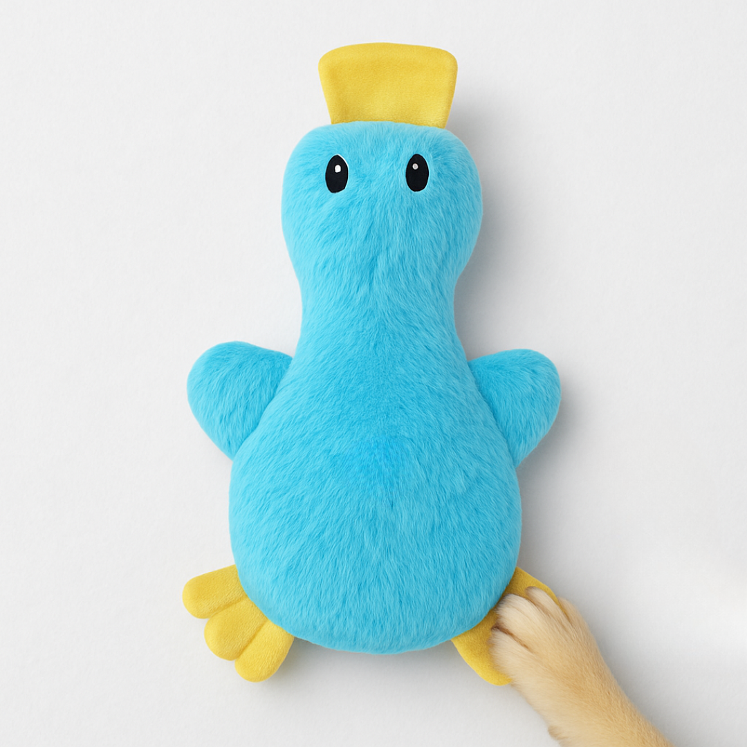 Hundespielzeug zum Kauen Plüschente mit Quietscher