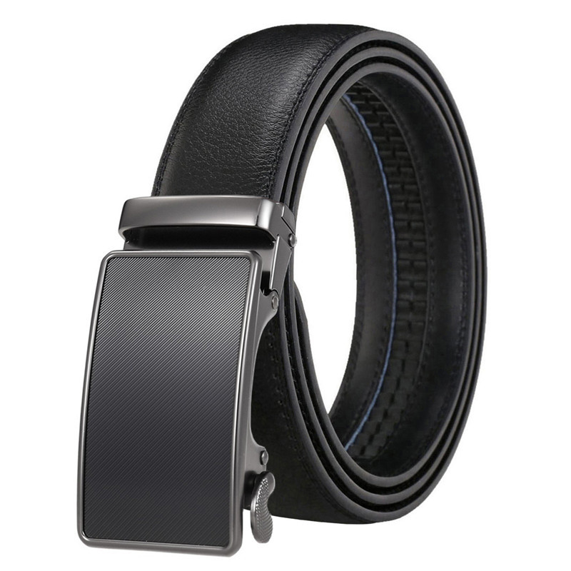 Leather Belt with Automatic Buckle for Men