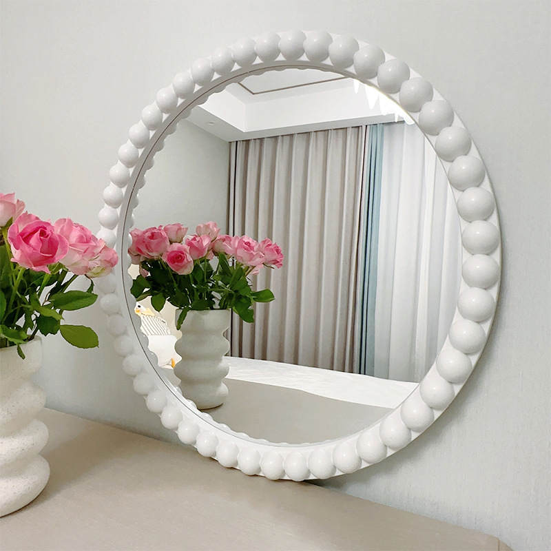 Wall Mirror Wavy Frame Round Modern