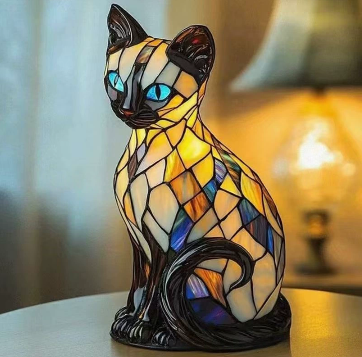 Stained Glass Dog Table Lamp Best Tiffany Style Pet Animal Home Decor