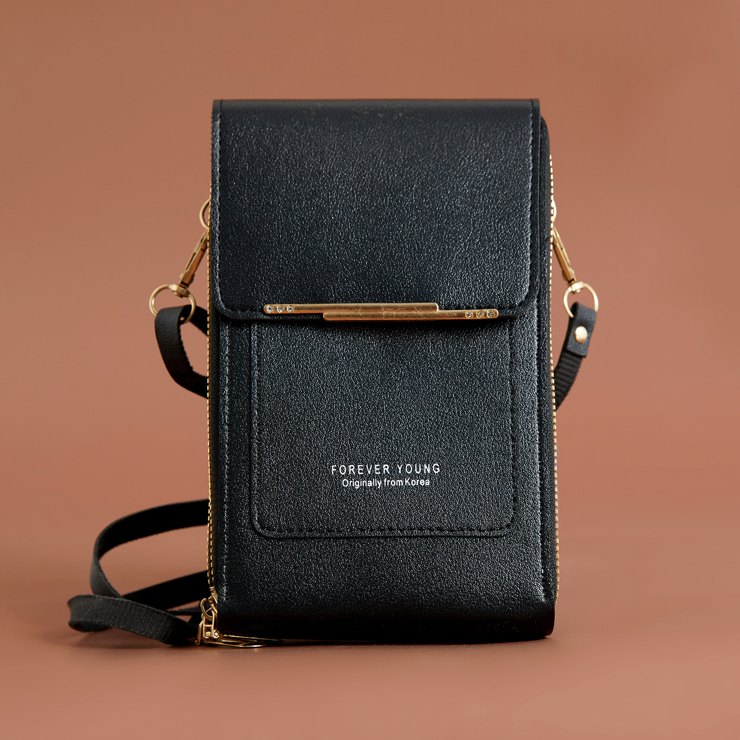 Bolso bandolera con protección RFID y bolsillos con cremallera