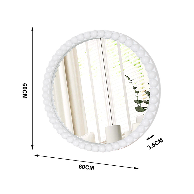 Wall Mirror Wavy Frame Round Modern