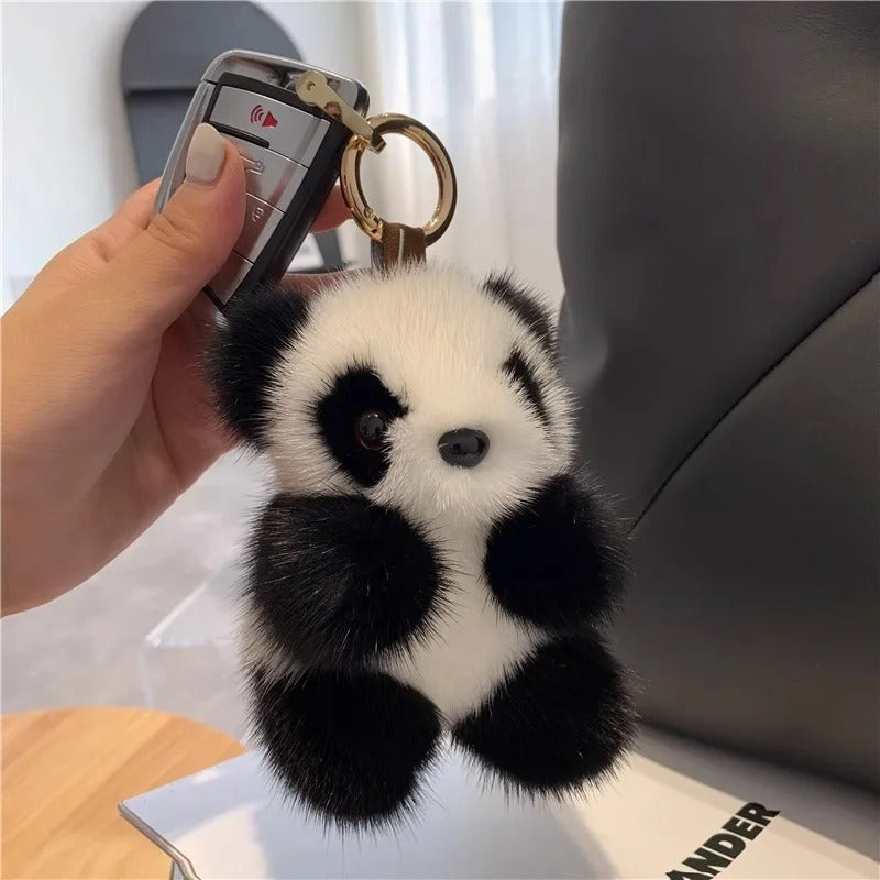 Weiche Plüsch-Schlüsselanhänger Niedlicher Panda Taschenanhänger