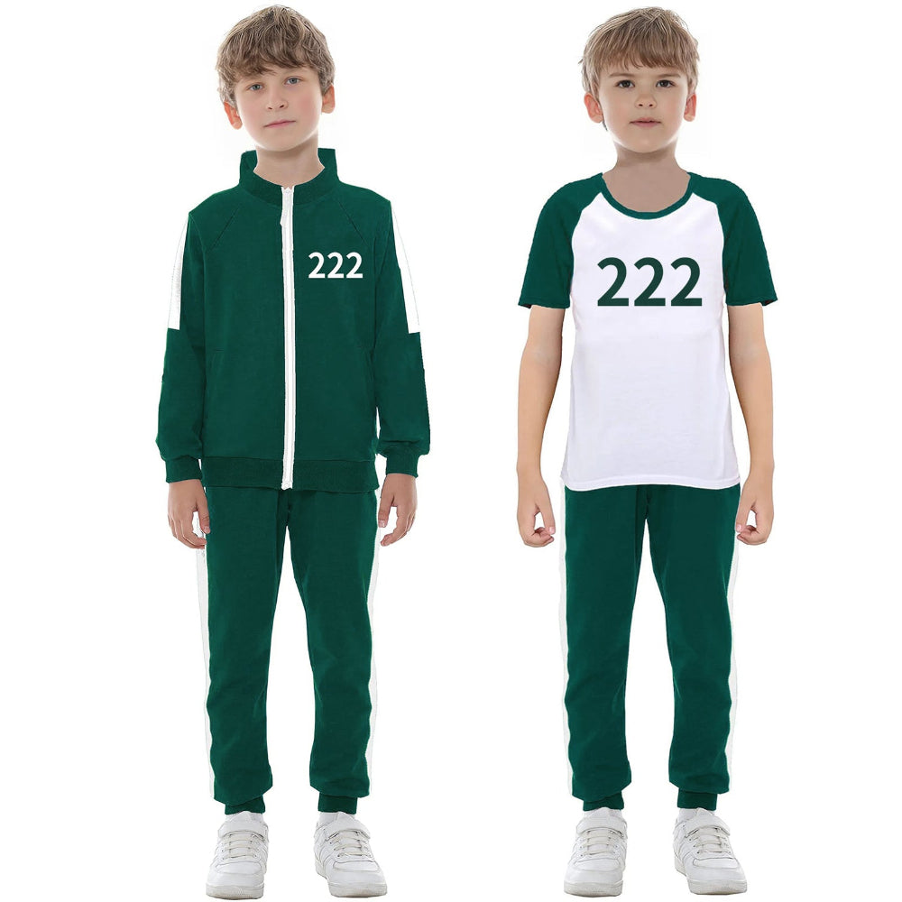 Kids 3PCS Players Cosplay Tracksuit Costume Green Sweatshirt Pants and T-shirt - Image 4