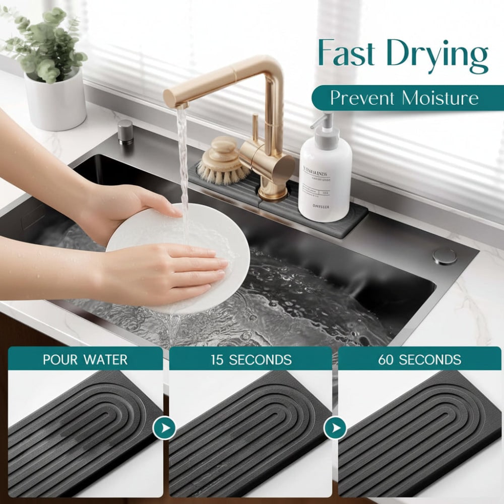 Kitchen Sink Mat Drying Mat Multi-Purpose Design - Image 7