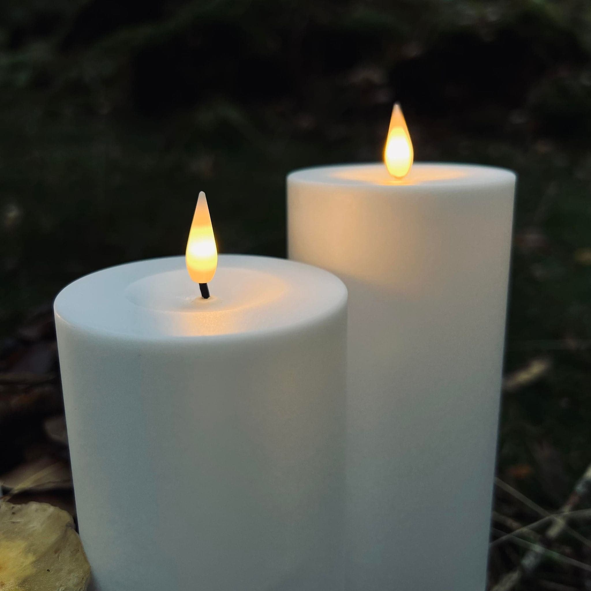 Outdoor LED Flameless Pillar Candle Set