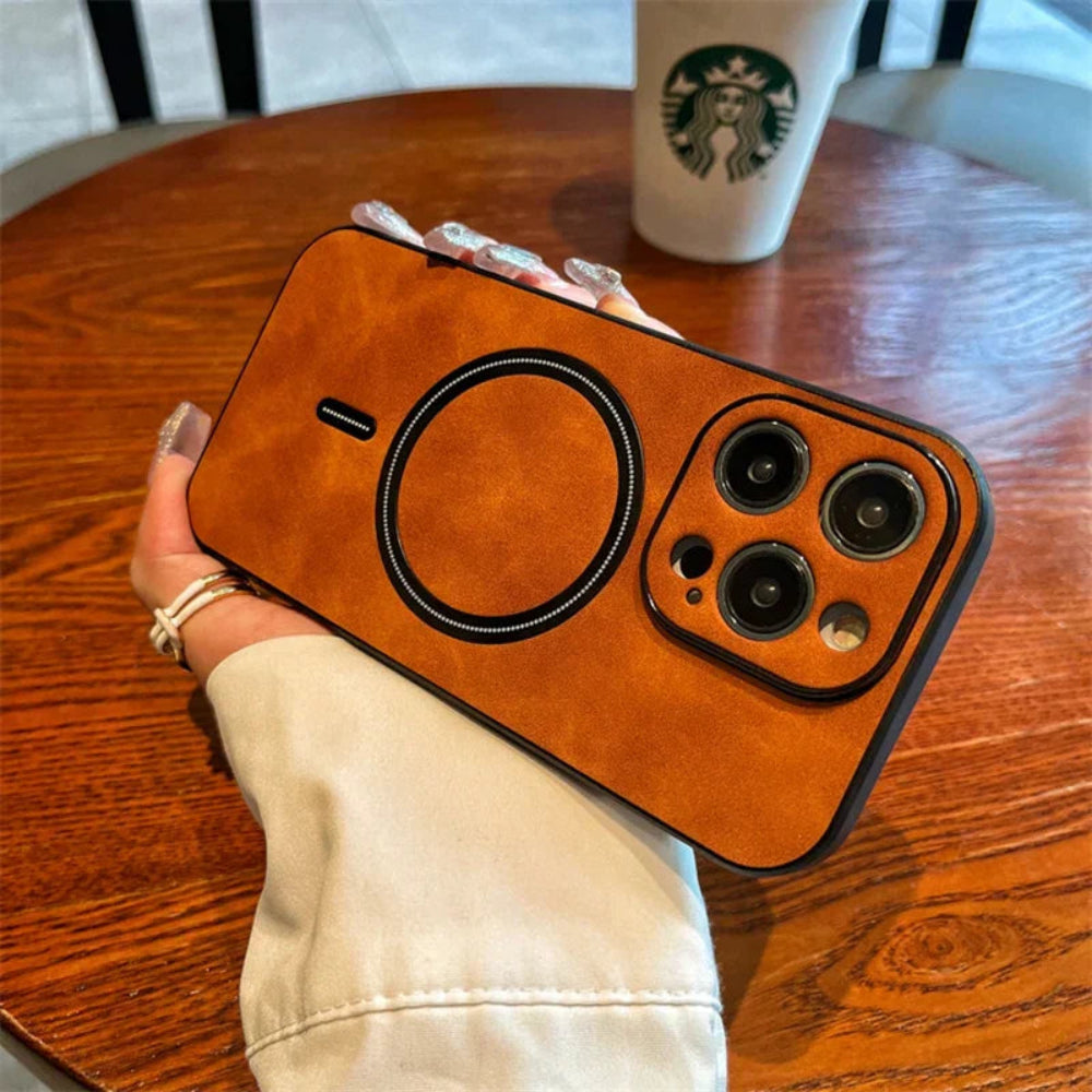 Luxus Hirschleder Apple iPhone Hülle | Magnetische Handyhülle, Kabellose Case, MagSafe, Wireless-Laden, Schutzhülle, Cover iPhone 15, 14, 13 Pro Max Plus - Image 17
