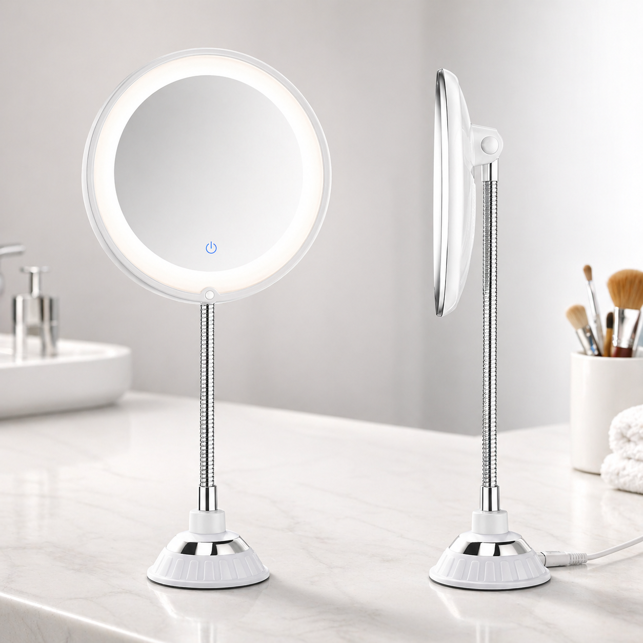 Magnifying Bathroom Mirror 10x Magnification Mirror Flexible Arm Mirror - Image 4