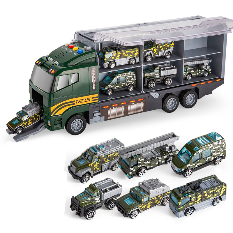 Toy Construction Vehicle Set with Carry Case