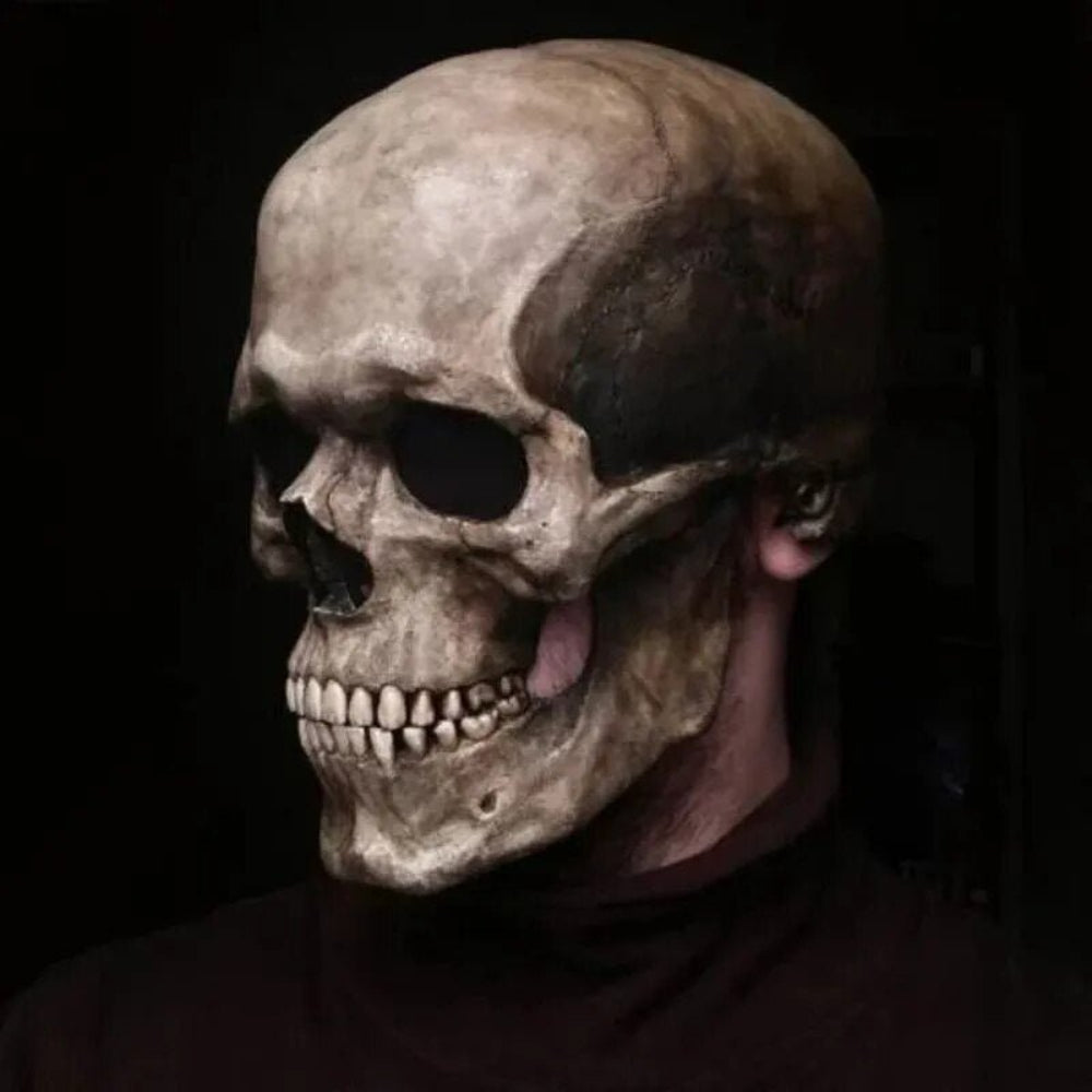 Movable Jaw Realistic Full Head Skull Mask - Human Skeleton Mask for Halloween Party - Image 4