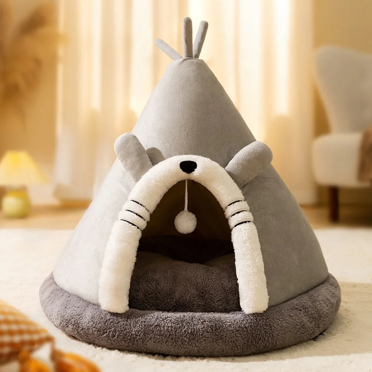 Cat Bed Tent in Soft Fleece Fabric