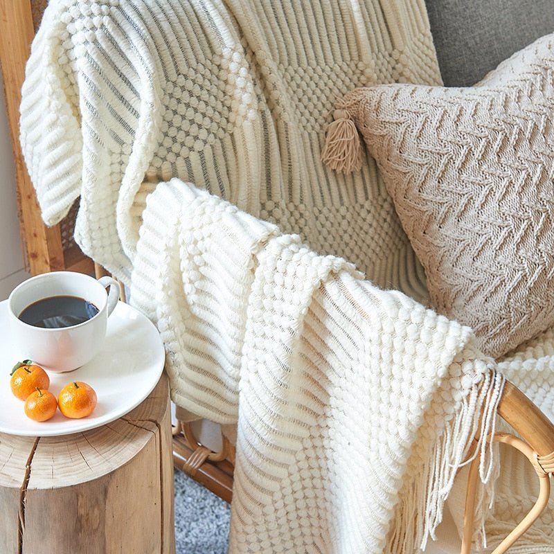 Blanket Knitted Sofa Throw Scandinavian Style