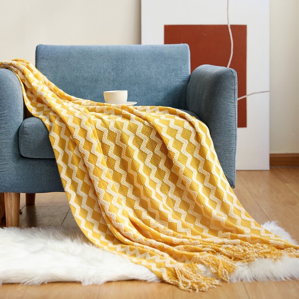 Blanket Knitted Sofa Throw Scandinavian Style