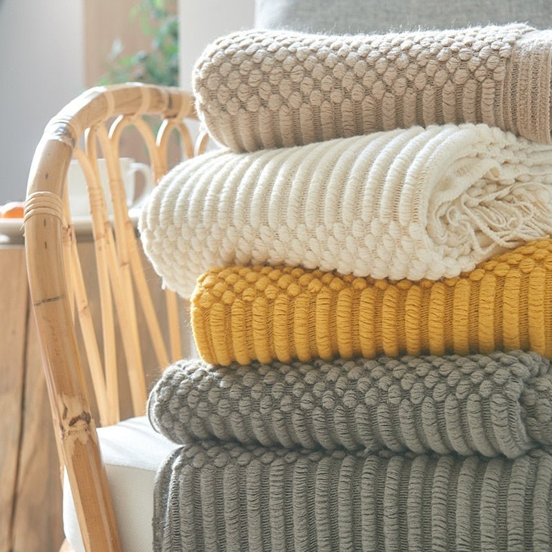 Blanket Knitted Sofa Throw Scandinavian Style