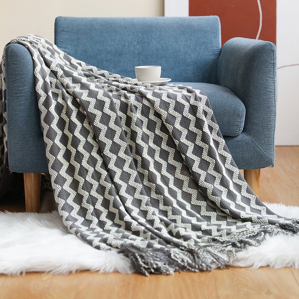Blanket Knitted Sofa Throw Scandinavian Style