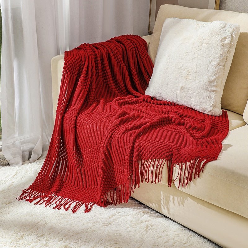 Blanket Knitted Sofa Throw Scandinavian Style