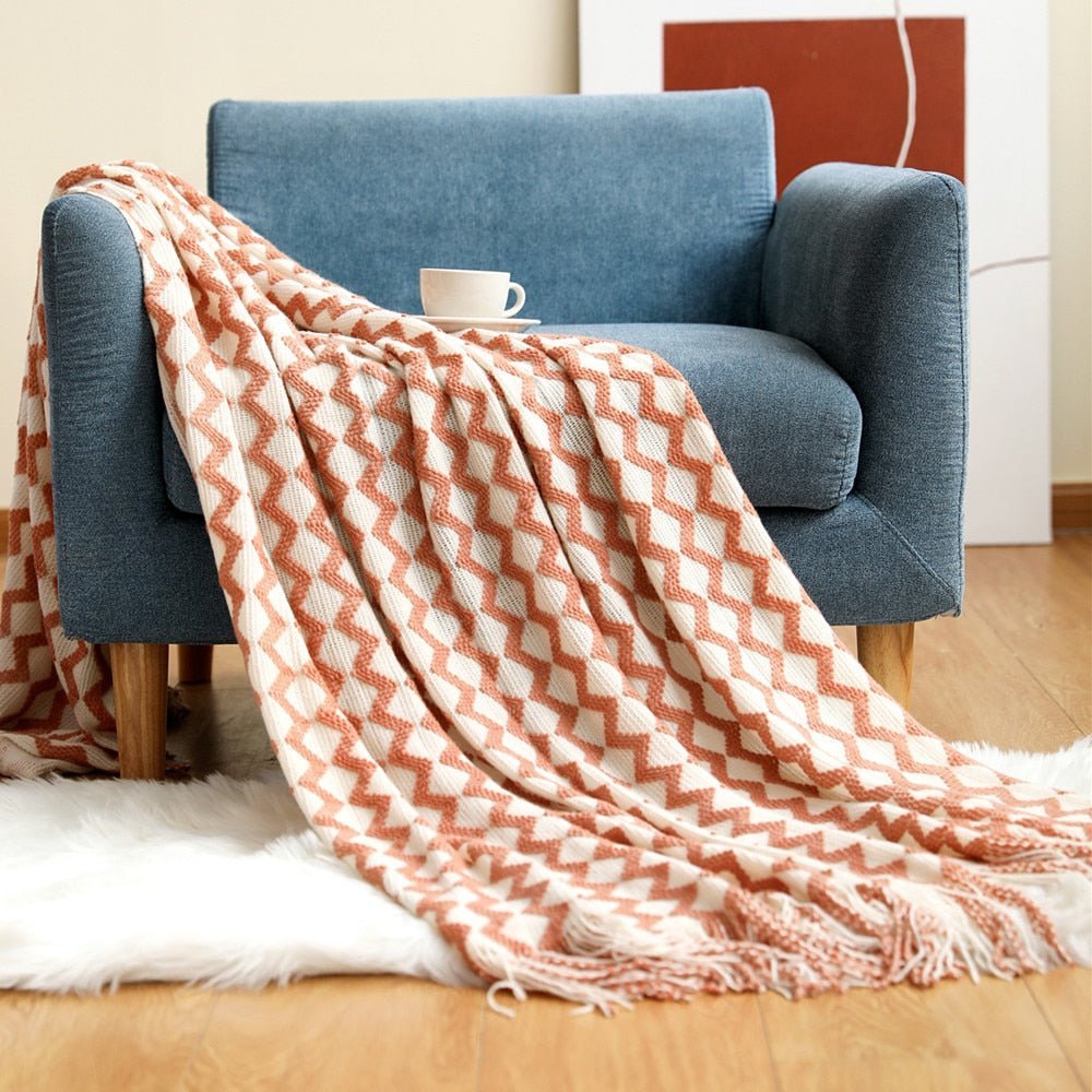 Blanket Knitted Sofa Throw Scandinavian Style