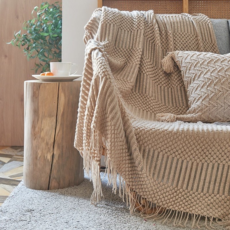 Blanket Knitted Sofa Throw Scandinavian Style