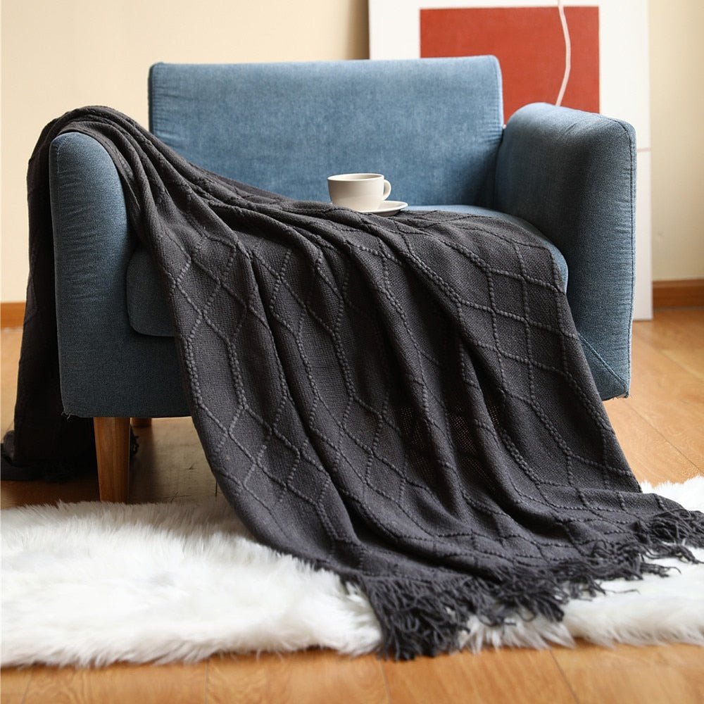 Blanket Knitted Sofa Throw Scandinavian Style