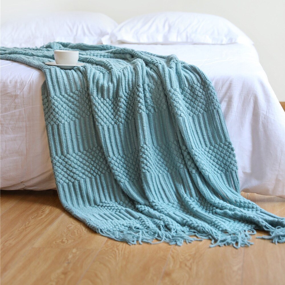 Blanket Knitted Sofa Throw Scandinavian Style