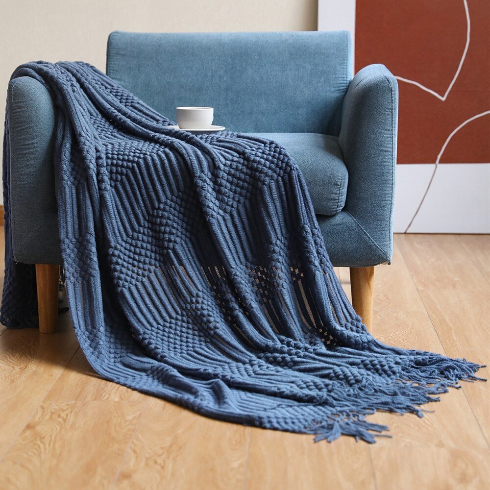 Blanket Knitted Sofa Throw Scandinavian Style