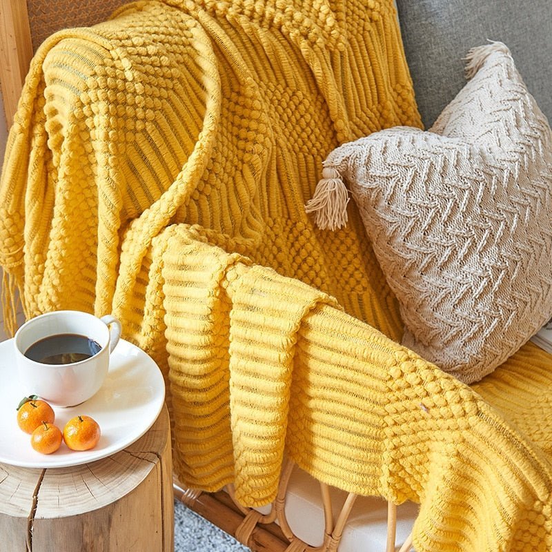 Blanket Knitted Sofa Throw Scandinavian Style