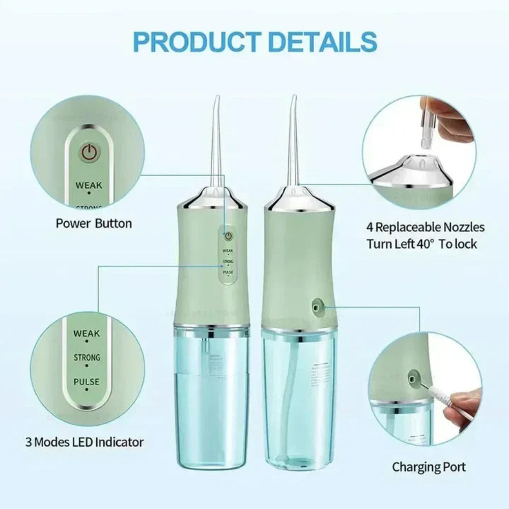Irrigador dental recargable portátil limpiador dental