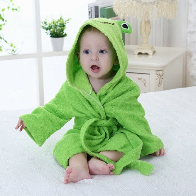 Baby Bathrobe Cotton Hooded Animal Towel