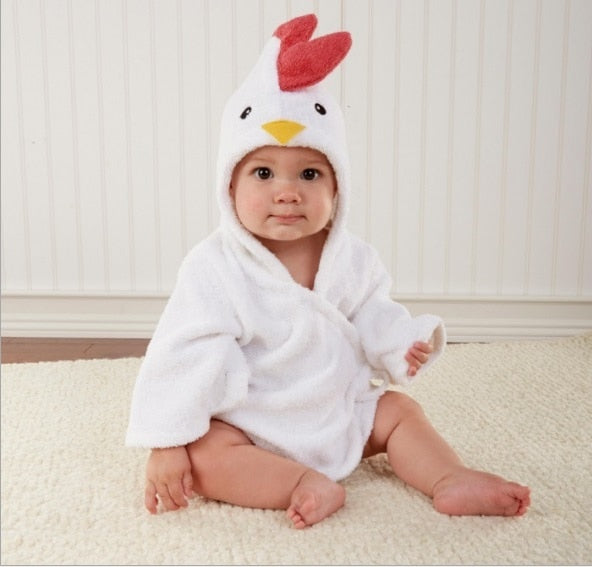 Baby Bathrobe Cotton Hooded Animal Towel