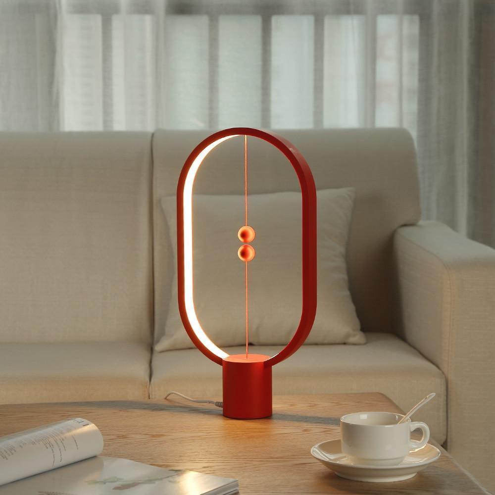 Wood Table Lamp with Magnetic Switch Light