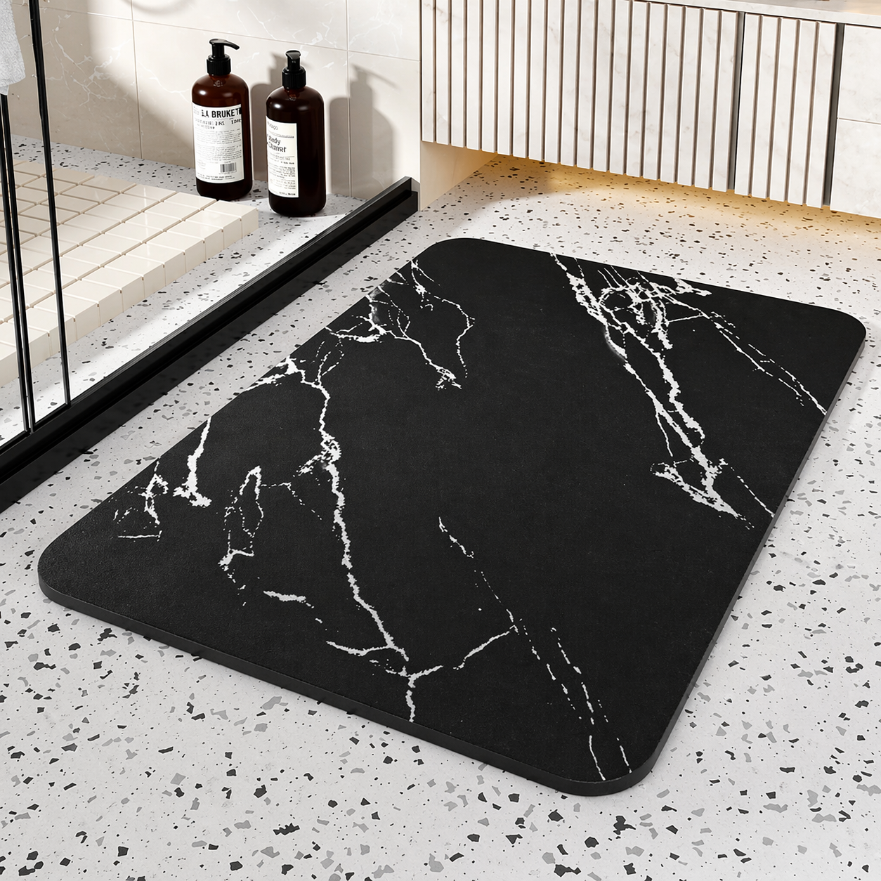 Quick Dry Mat Non Slip Bath Mat Bathroom Quick-Dry Stone - Image 2