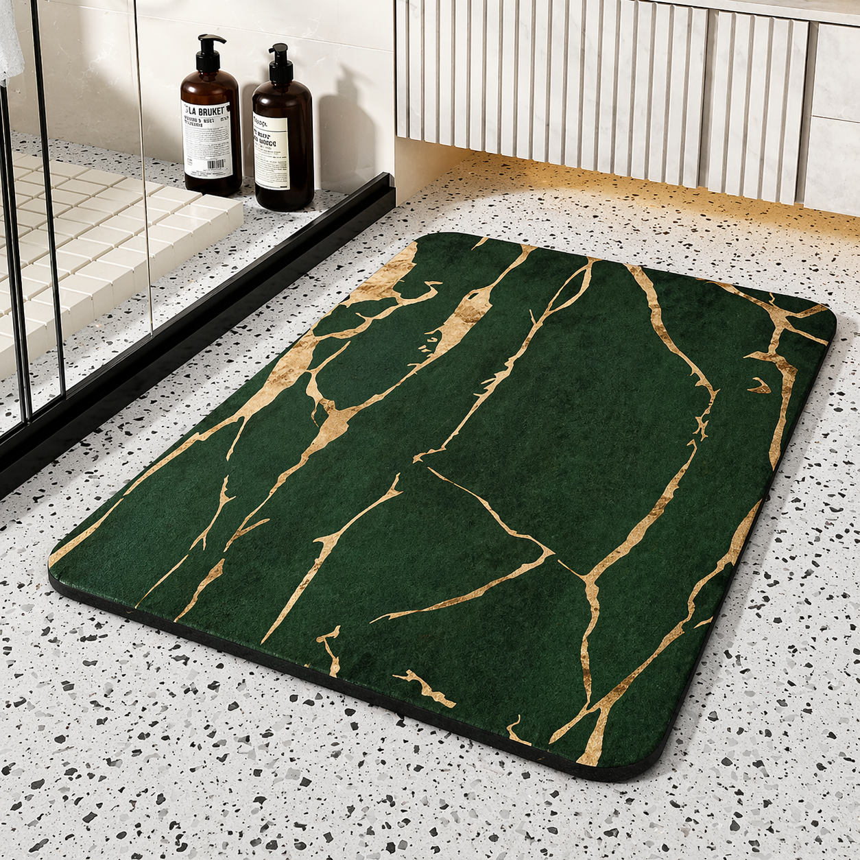Quick Dry Mat Non Slip Bath Mat Bathroom Quick-Dry Stone - Image 3