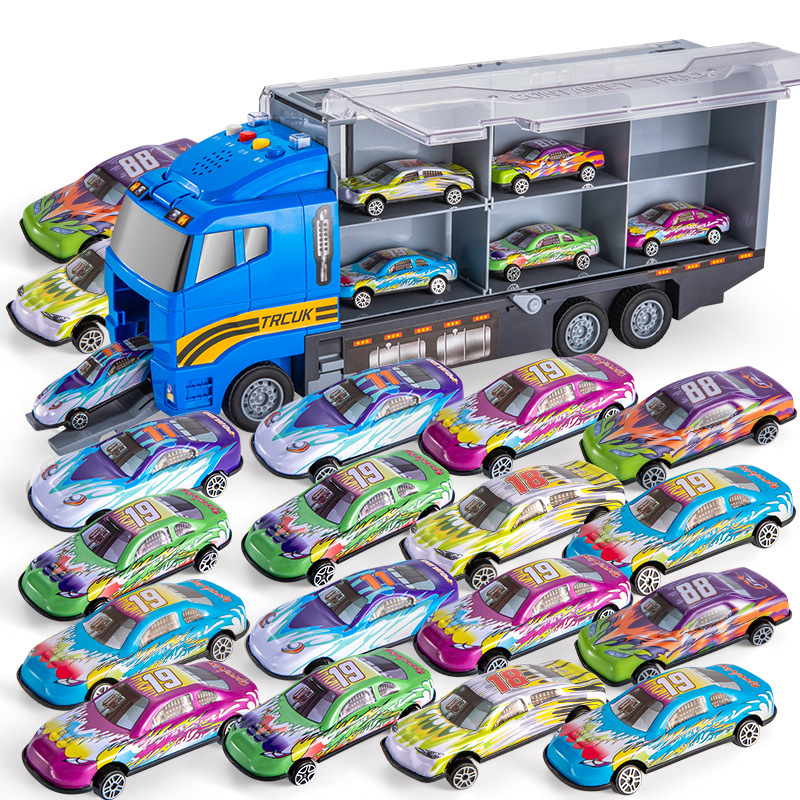 Toy Construction Vehicle Set with Carry Case