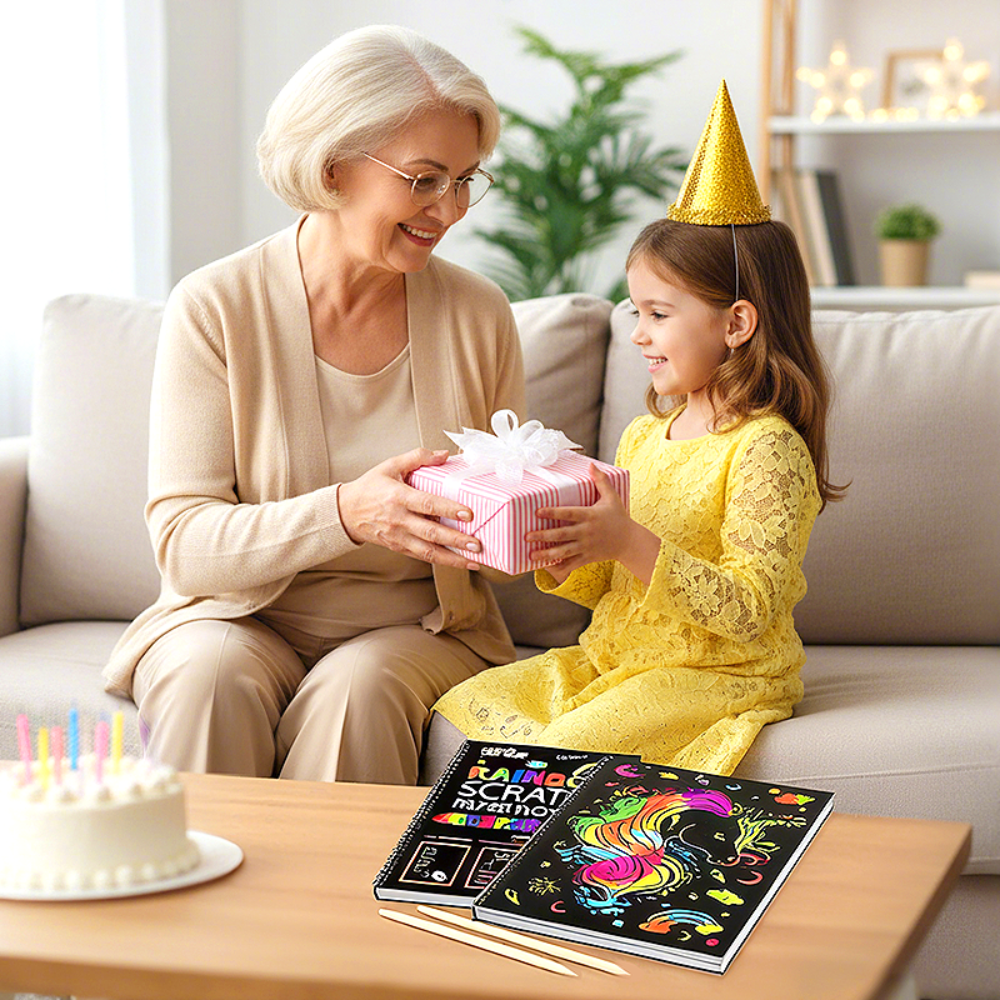 Regnbågens magiska skrappapper med träpenna - Image 5