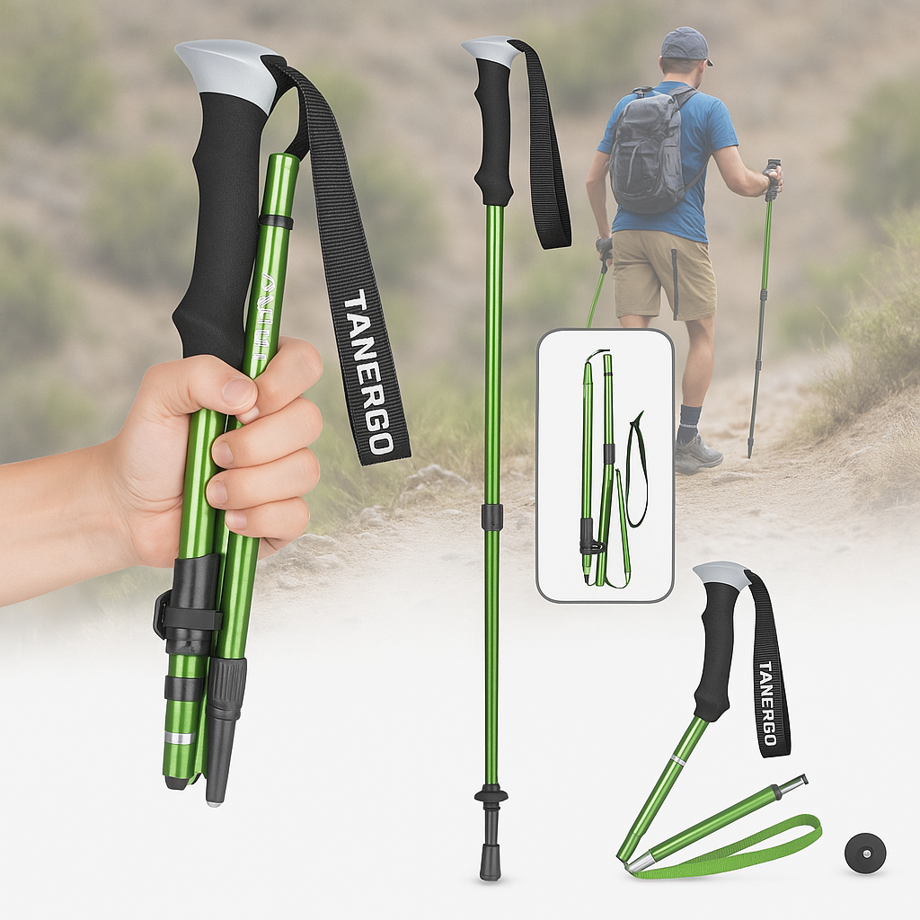 Hiking Poles Foldable Lightweight Aluminum Walking Sticks