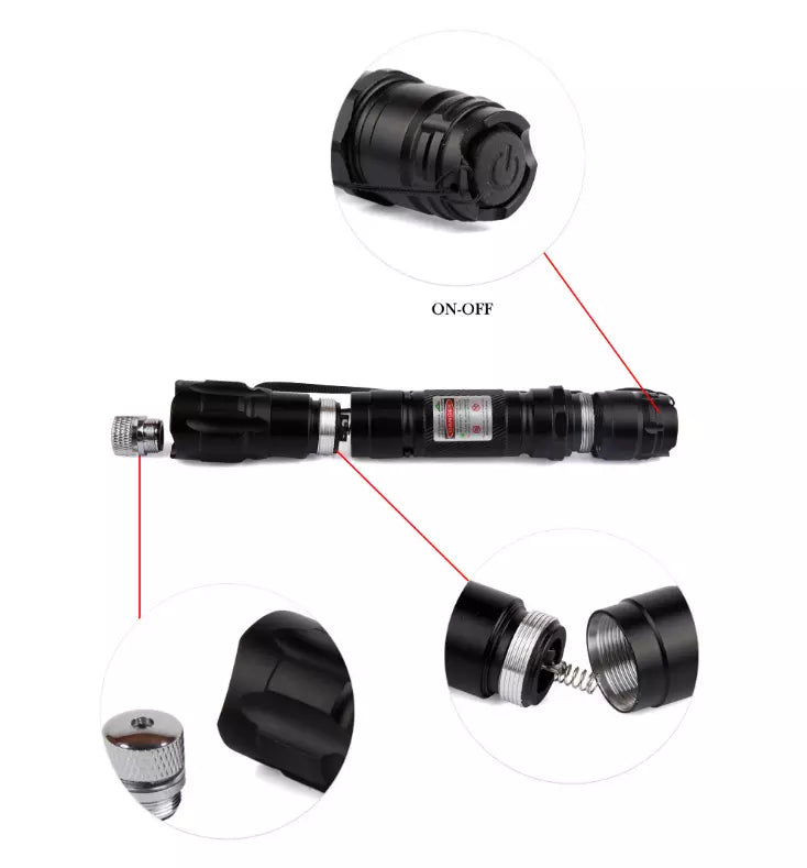 Wiederaufladbarer grüner Laserpointer mit großer Reichweite Taschenlampe