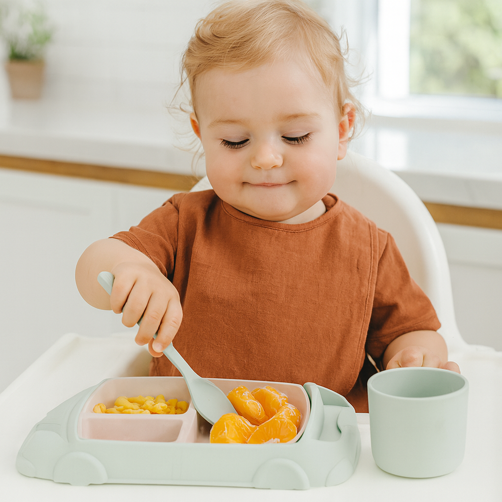 Kinder Teller Set Auto Stil Langlebiges Kunststoff Design