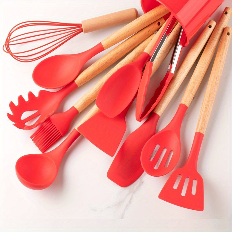Kitchen Utensils Set Silicone Non-Stick Cooking Tools