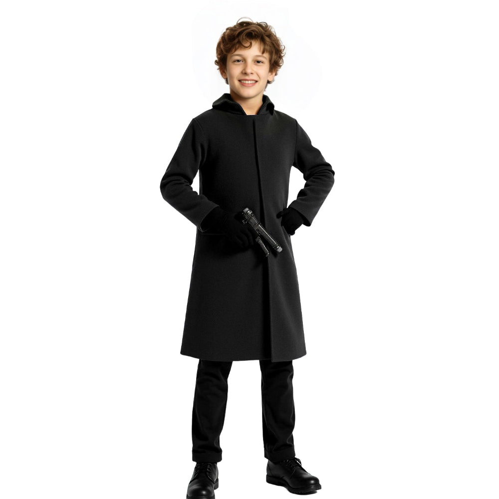The Black Front Man Costume Kids and Adult Boss Cosplay Outfit with Hood and Gloves - Image 2