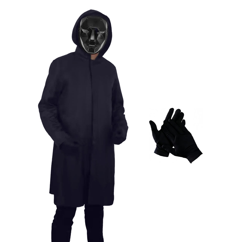 The Black Front Man Costume Kids and Adult Boss Cosplay Outfit with Hood and Gloves - Image 4