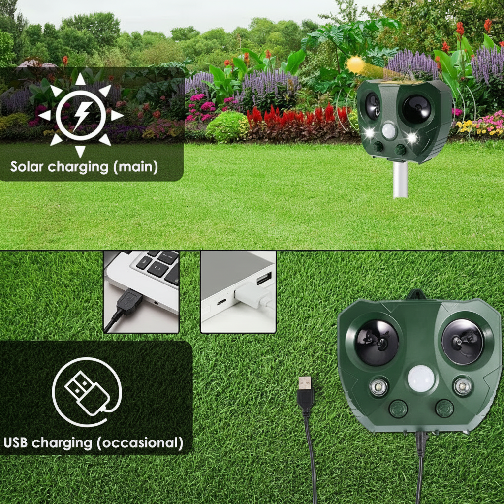 Ultrasonic Bird Repeller Solar Bird Repeller Ultrasonic Pest Control - Image 6