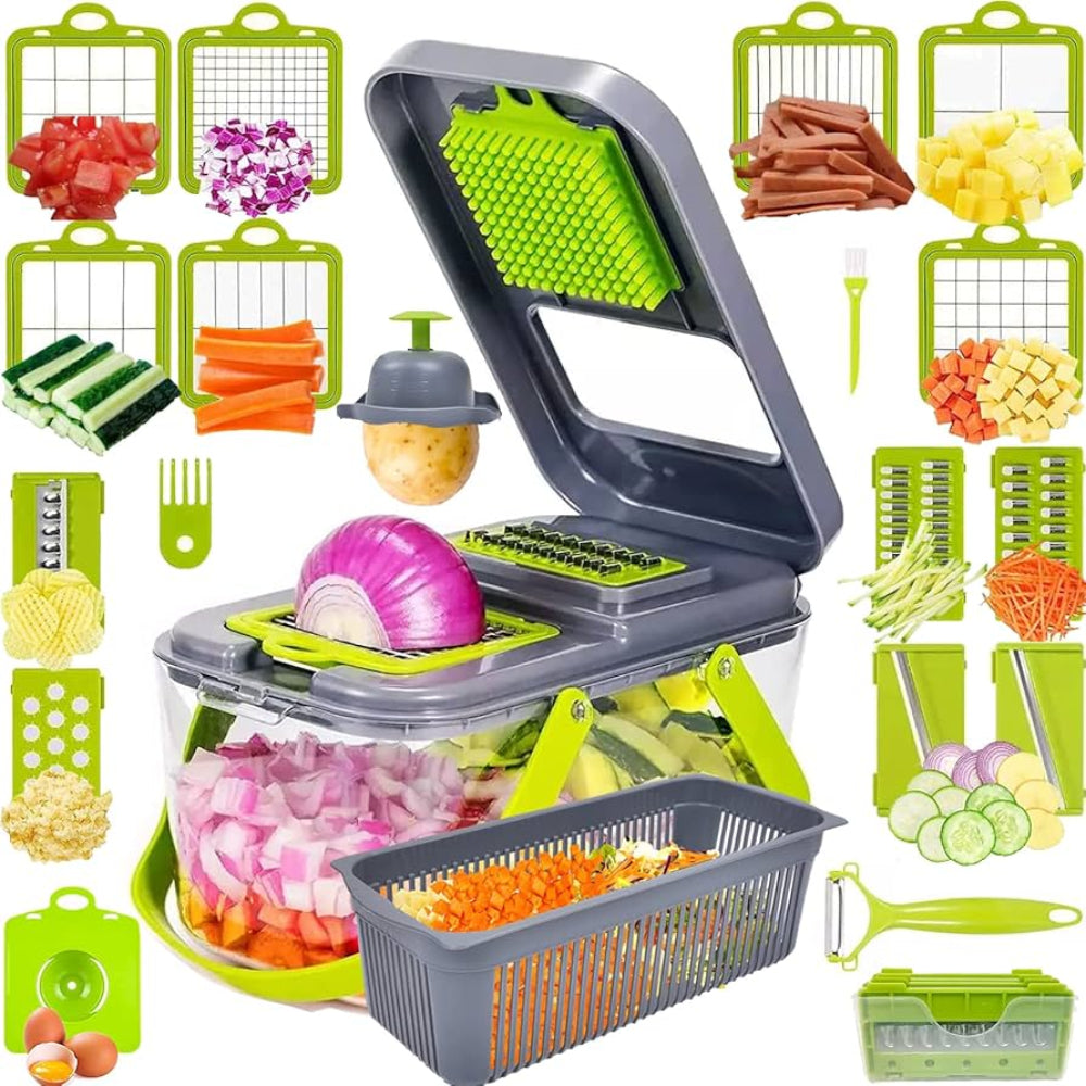 Vegetable Chopper Stainless Steel Manual Dicer Set
