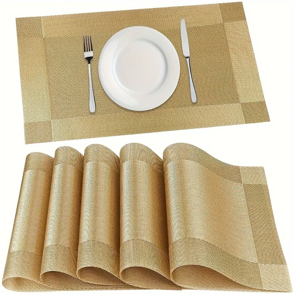 Washable Placemats Non-slip Placemats Pvc Table Mats Non-Slip Dining Set - Image 1