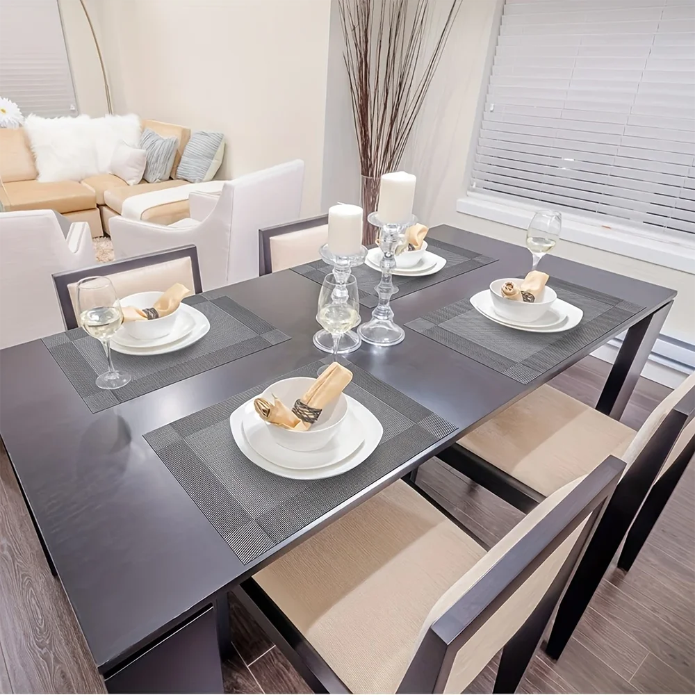 Washable Placemats Non-slip Placemats Pvc Table Mats Non-Slip Dining Set - Image 3