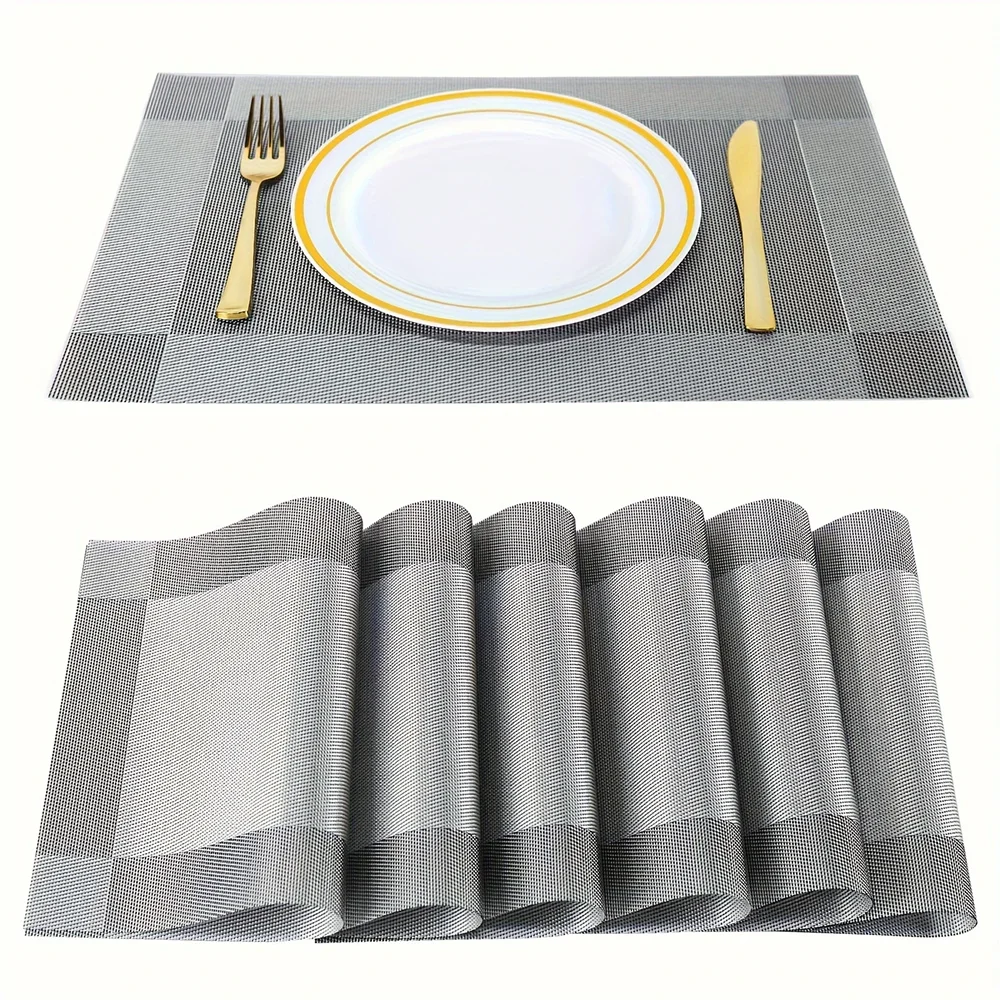 Washable Placemats Non-slip Placemats Pvc Table Mats Non-Slip Dining Set - Image 7