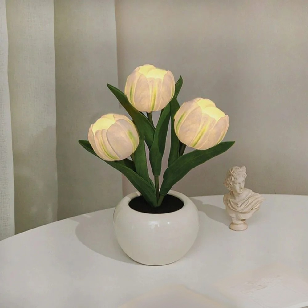 LED Table Lamp Floral Pot Light Decor