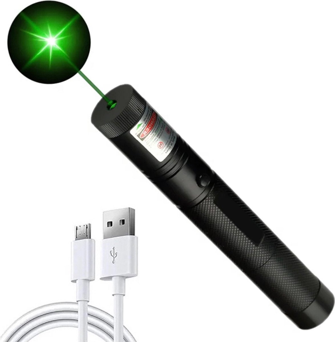 Laser Pointer Rechargeable Green USB Metal Pen